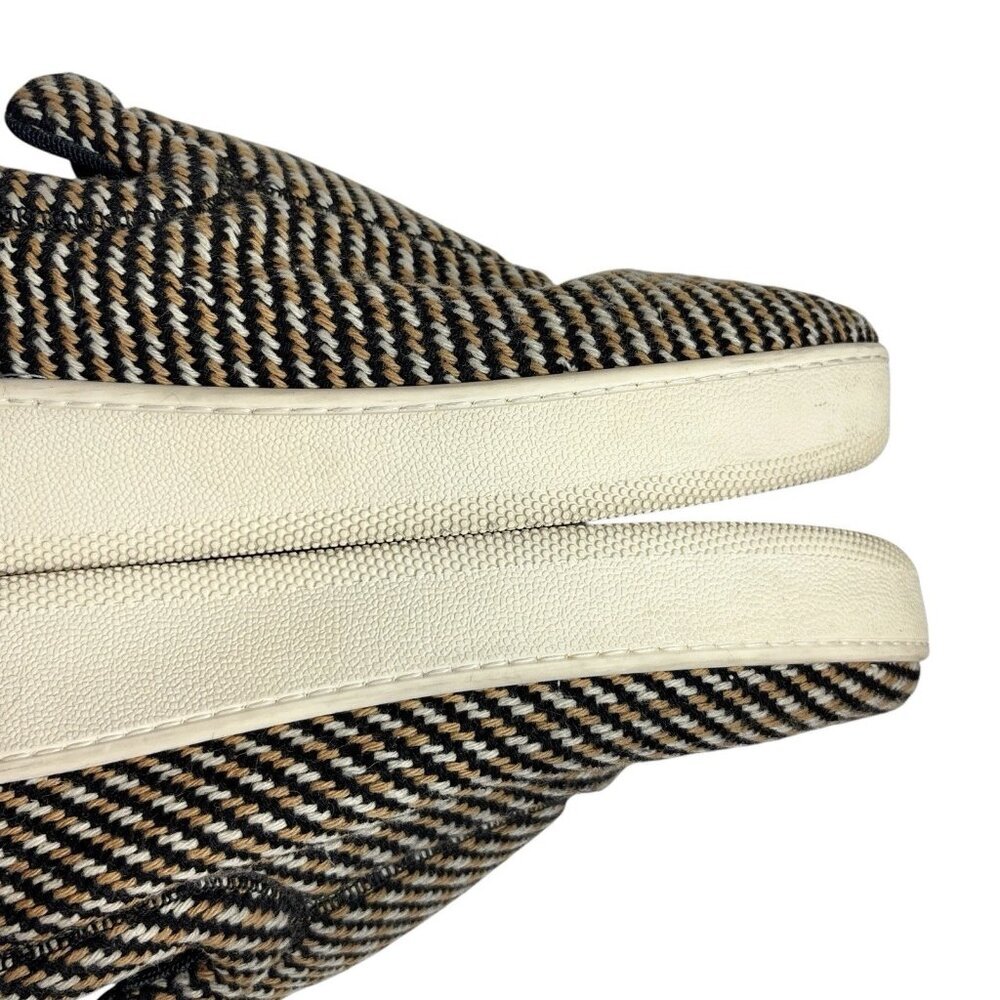 CELINE Paris Retro Tweed Knit Slip-On Sneakers Flats Tan Brown Beige ~Size 8.5 - Picture 11 of 15